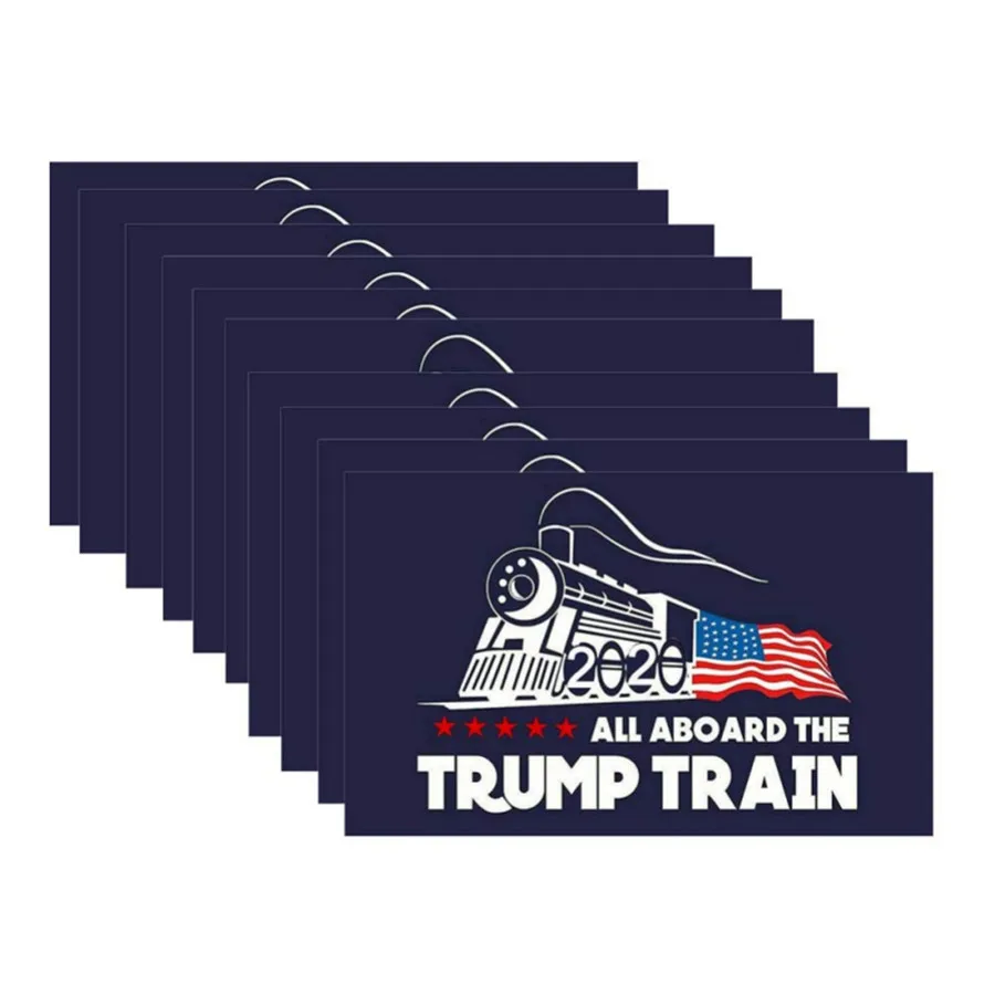 50pcs New Trump Home Car Bumper Stickers With Lettering ALL ABOARD THE TRUMP TRAIN Window Film Sticker