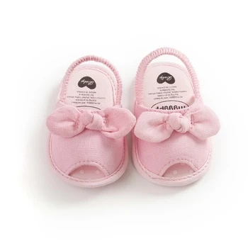 

Summer Baby Girls Breathable Anti-Slip Shoes Infant Butterfly-knot Pattern Sandals Toddler Soft Soled First Walkers