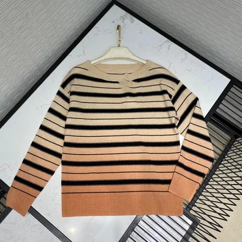 

Summer Striped Pullover Women Sweater Knitted 2020 Sweaters O-Neck Tops Korean Pull Femme Jumper Female