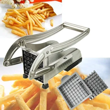 

Stainless Steel Potato Chips Making Machine French Fries Potato Chopper Machine Cutting Machine 2 Blades Different Holes