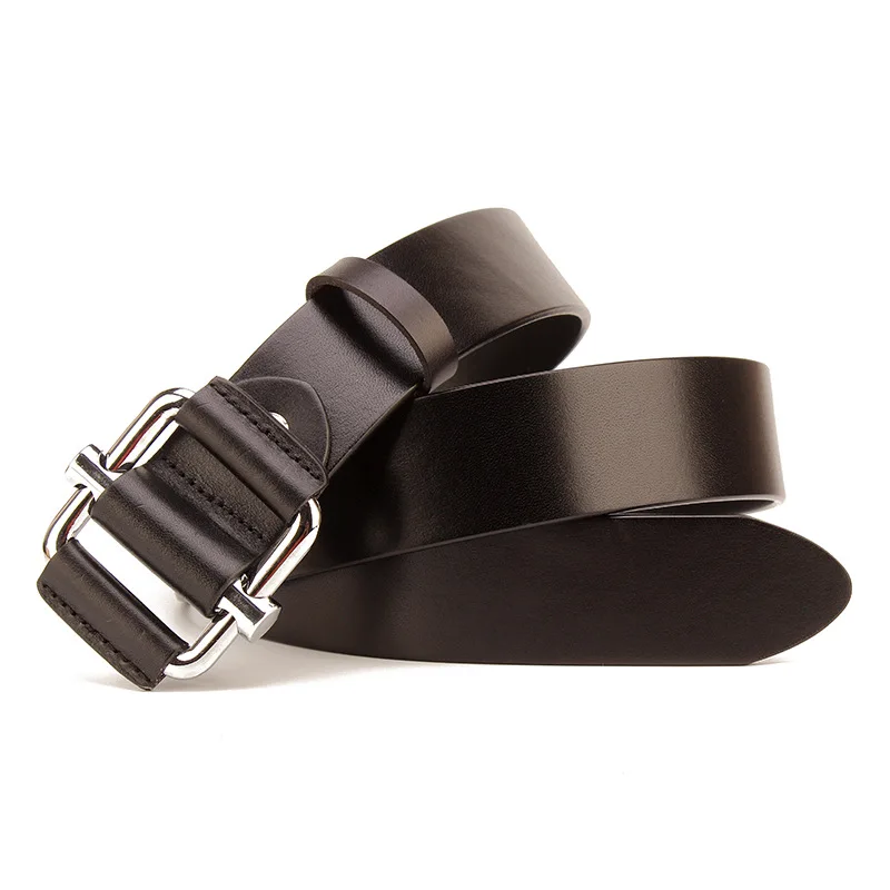 

High-quality first layer cowhide men's non-slip buckle non-porous belt leather personality buckle belt hypoallergenic men's belt
