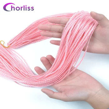 Chorliss Zizi Braids Crochet Box Braids Crochet Hair Bundles Synthetic Hair Extensions Purple Black Pink Brown Zizi Braid Hair 1