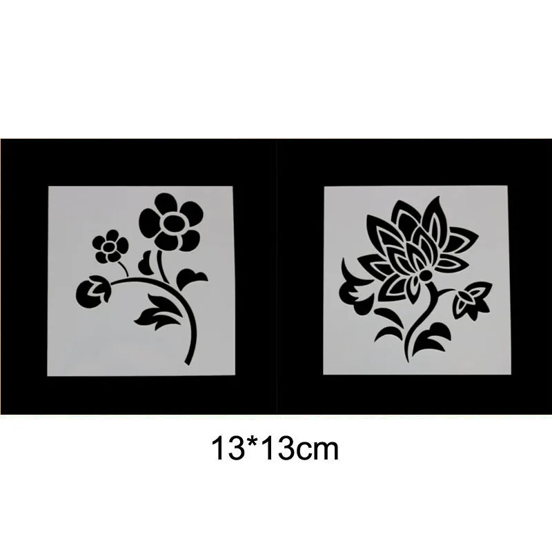 Flowers Layering Stencils Wall Painting Scrapbooking Stamping Album Decorative Embossing Paper Template Stencil | Канцтовары для