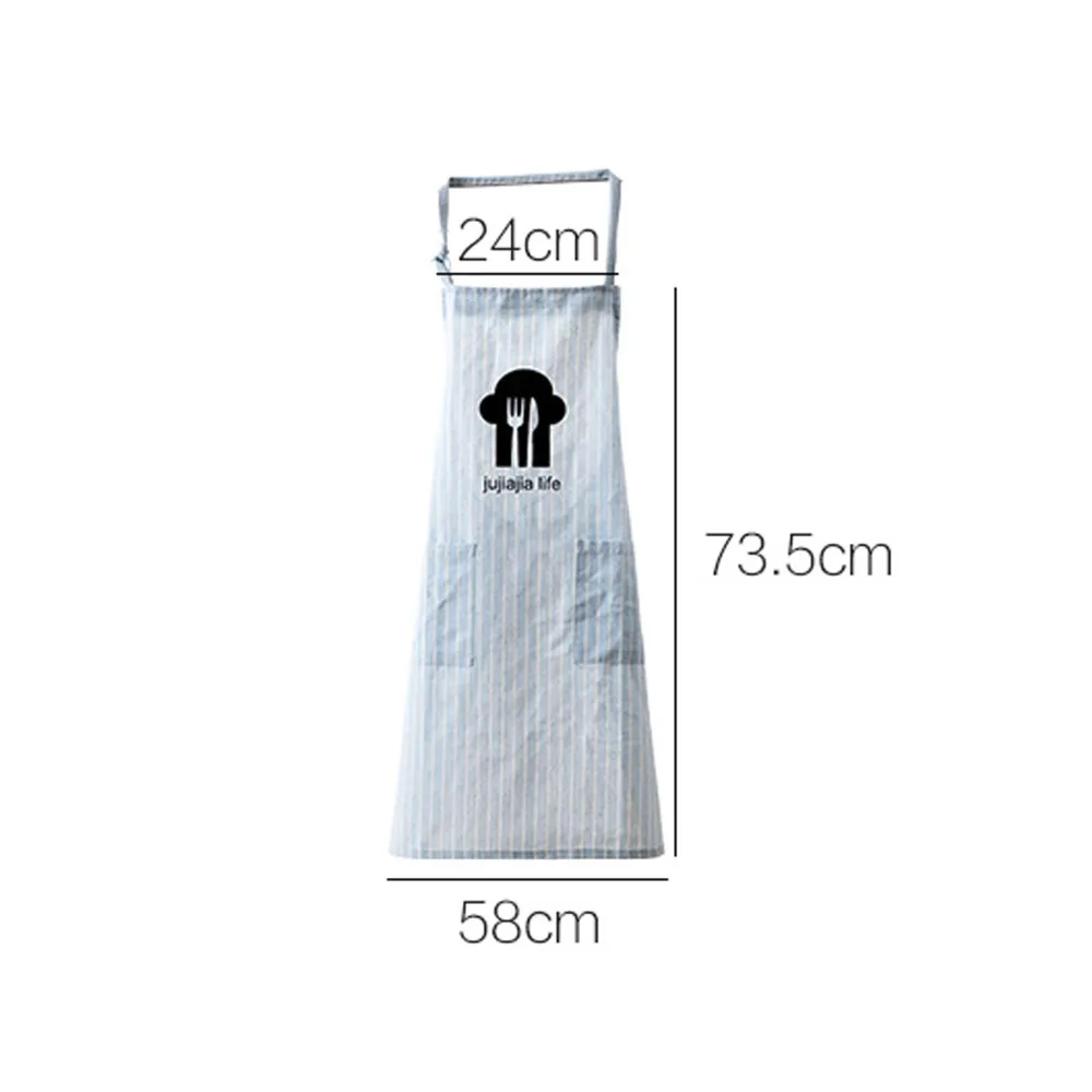 Strip Hanging Neck Aprons With 2 Pockets Woman Adult Bibs Home Cooking Baking Coffee Shop Cleaning Aprons Kitchen Accessory