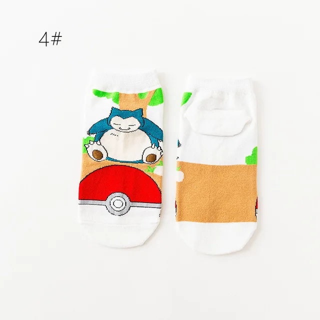 Cute Pokemon Pikachu Figure Cotton Socks Pokemon Squirtle Charmander Bulbasaur Anime Cosplay Men Women Ankle Cotton Socks Deep Blue