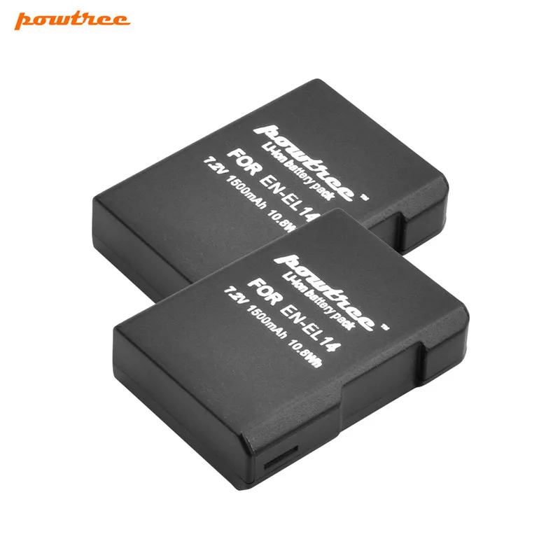 Аккумулятор Powtree 1500mAh EN-EL14 EN EL14 для Nikon P7800, P7700, P7100, P7000, D5500, D5300, D5200, D3200, D3300, D5100 E14