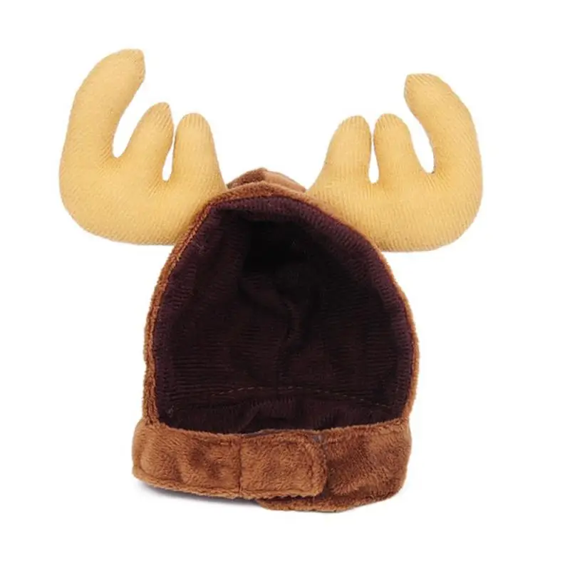 Elk Hat Рождественская Одежда для кошек, маленьких собак, кошек, Санты, костюм котенка, щенка, одежда с капюшоном, теплая зимняя одежда для собак, одежда, аксессуары - Цвет: Elk Hat