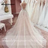 Elegant V-neck Wedding Dresses Lace Appliques Sleeveless Customized Boho Wedding Gowns Plus Size Bridal Dress Robe De Mariee 2