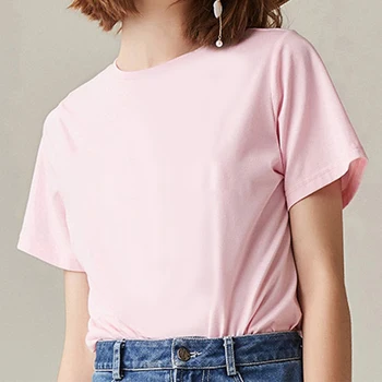 

Summer Women Tshirt Fashion 2020 Girls Solid Color Prints Tops Tees womens shirts