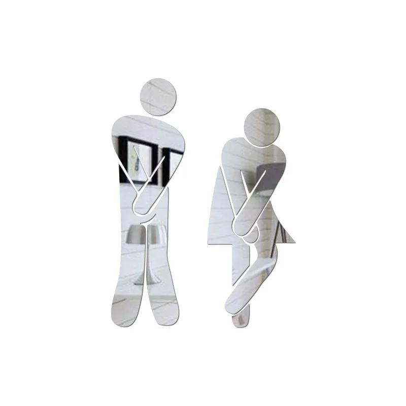 

1xRemovable Man Woman Washroom Toilet WC Wall Sticker DIY Mirror Sticker Decor