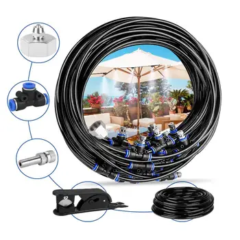 

Outdoor Misting Cooling System Kit For Greenhouse Garden Patio Waterring Irrigation Mister Line 6M-20M System Caliber
