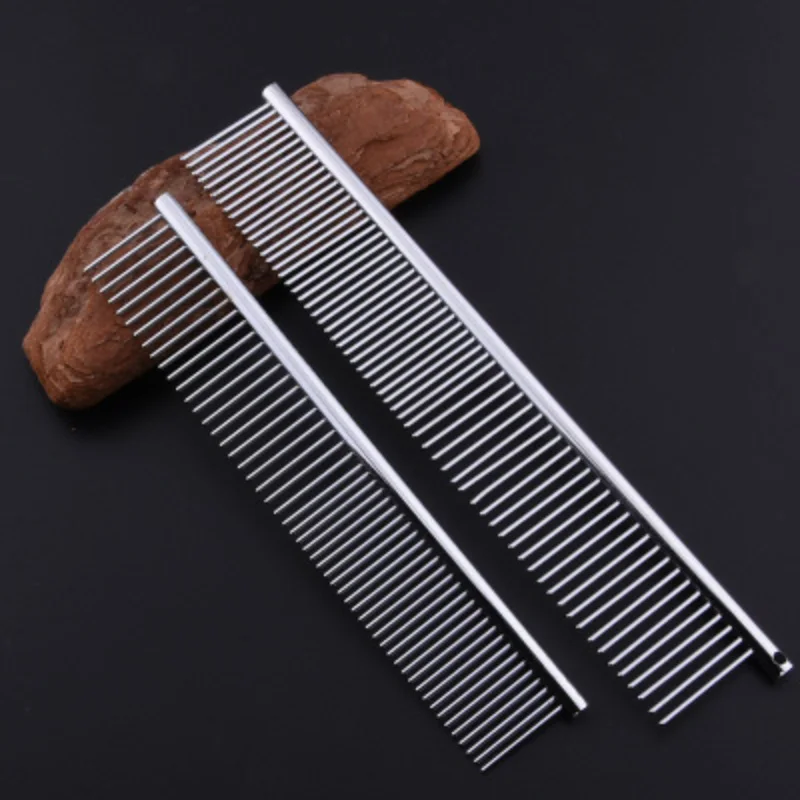 Pet Dog Comb Compact Dual use Stainless Steel Striped Dog Silver Beauty Comb for Long haired 1 Pet Dog Comb Compact Dual use Stainless Steel Striped Dog Silver Beauty Comb for Long haired 4