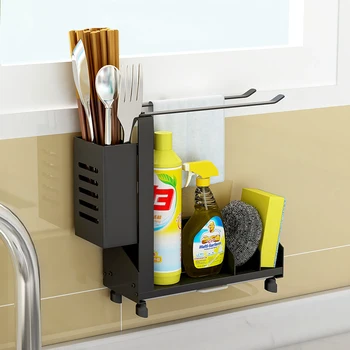 

3 Types 2020 New Draining Rack Multifunctional Household Metal Draining Basket Commodity Shelf for Kitchen Black