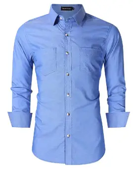 

ZACOO Yong Horse Men's Classic Slim Fit Long Sleeve Casual Western Oxford Shirts