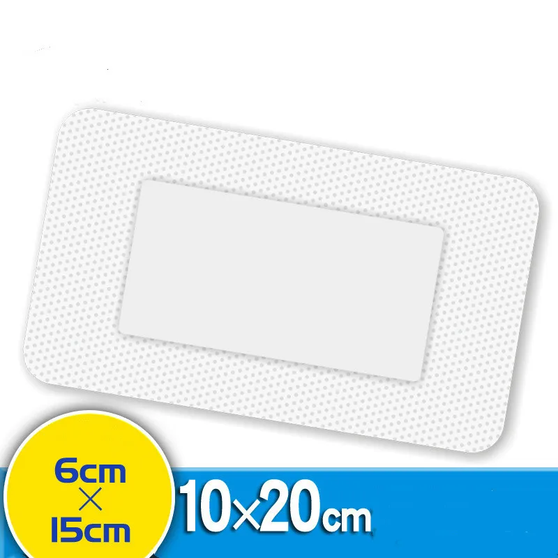Vendaje adhesivo médico para heridas, 10x20cm, no tejido, transpirable, hipoalergénico, primeros auxilios para heridas grandes, para exteriores, 10 uds.