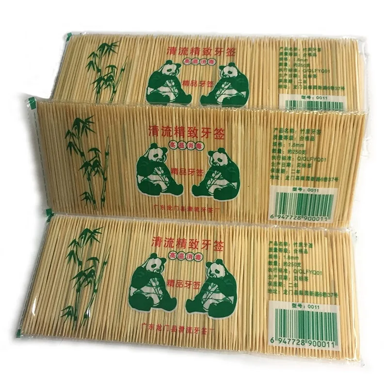 

1000 pcs = 4 bags Natural Bamboo Toothpicks Oral Care Double-headed Wooden Tooth Fruit-pieces Picker Hotel Home Disposable Use