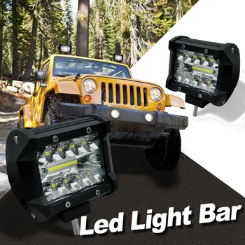 

4'' 60W 4*4 LED Work Off Road Fog Light Bar for Trucks Cars SUV Boat 9-24v 6000k Led Work Light Led Motorcycle Headlight