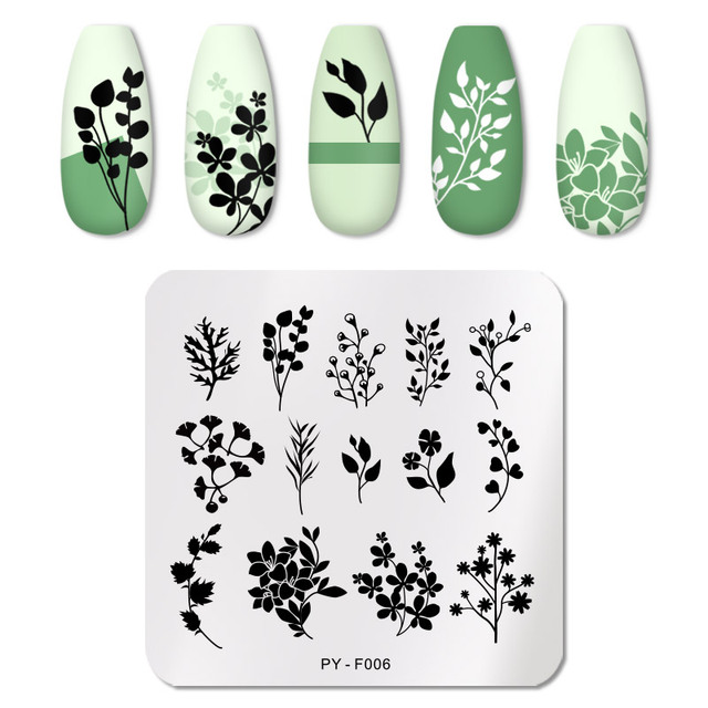 PICT YOU 6cm * 6cm Square Leopard Nail Stamping Plates Animal Patterns Stencil Tools Stainless Steel Nail Art Stamp Design