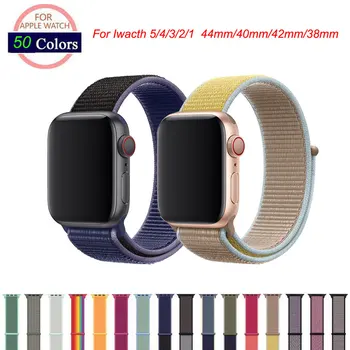 

Lightweight Breathable Nylon Sport Loop Band for Apple Watch Series 5/4/3/2/1 42mm 38mm 44/40mm for Apple Watch Band Sport Loop