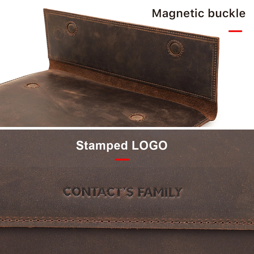 Contatos Família de Couro Genuíno Case do Portátil Capa para Macbook Pro 13.3 14 Polegada Manga Bolsa para Macbook ar 13 m2 m1 Acessórios - Imagem 5