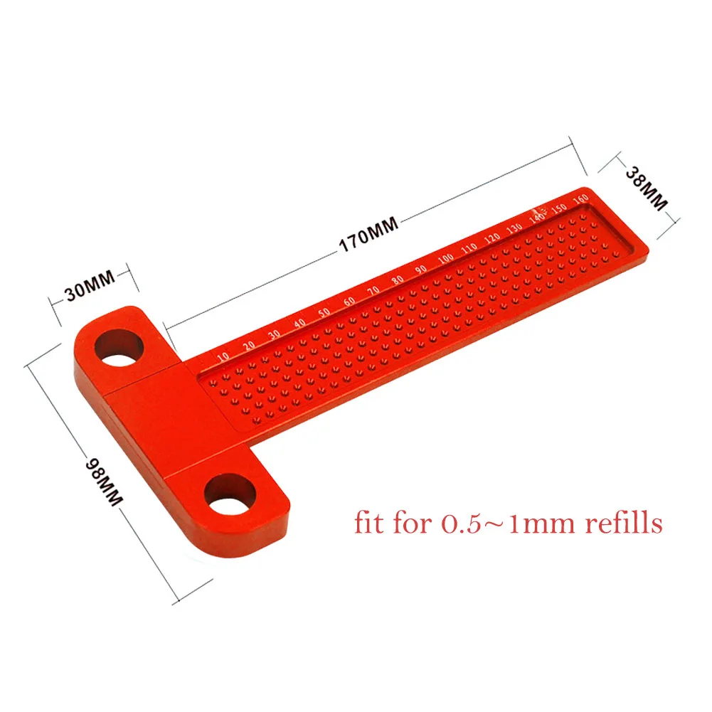 T-160 измерительная линейка, скрещенный инструмент, измерительный инструмент, отверстие, алюминиевый сплав, деревообработка, позиционирование, Т-образный