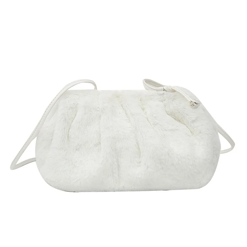 White Cloud Bag Новые леопардовые сумочки, женская сумка с облаками, Женская плюшевая сумка через плечо, женские клатчи, вечерние сумки - Цвет: White Cloud Bag