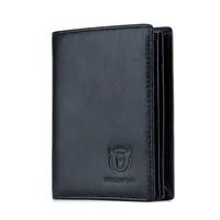 Genuine Leather Men Wallets Vintage Cow Leather Wallet Male Handmade Custom Dollar Price Coin Purse Short Wallet carteira 2