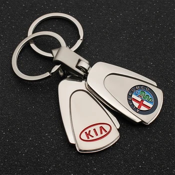 

3D Metal Car Emblem Trapezoid Keychain Key Chain Key Rings For Mazda Nissan Subaru Volvo Seat Hyundai Opel Citroen Fiat Kia MINI