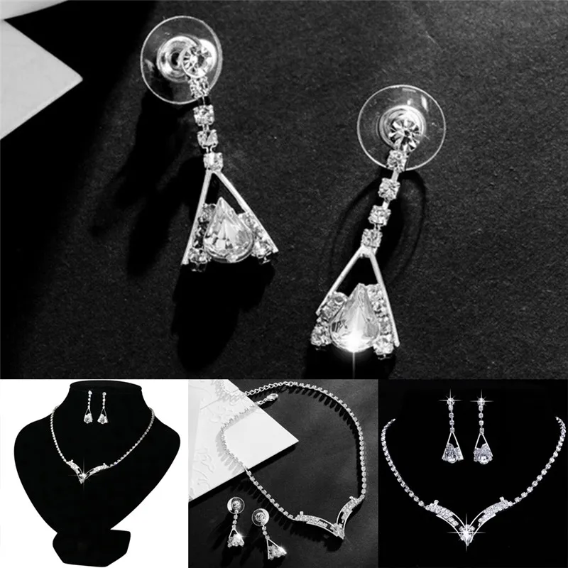 3PCS Luxury Bridal Crystal Jewelry Set