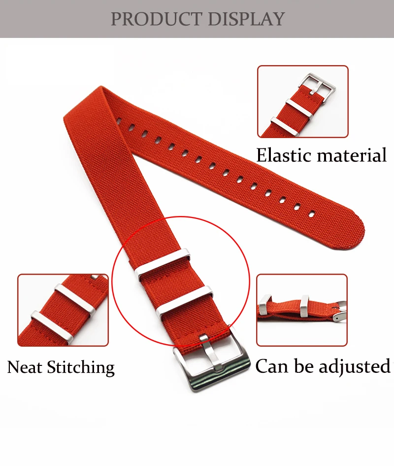 Независимый дизайн, 2 кольца, ремешок для часов, французские военные парашютные сумки, нейлоновый эластичный ремешок Nato 20 мм 22 мм