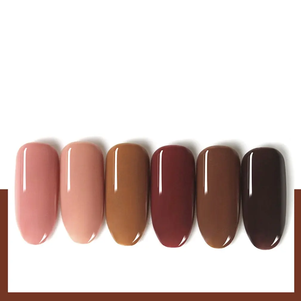 NERLERO 10ml Nail Gel Long-lasting Coffee Color Series Varnish Gel Soak Off UV Gel Polish for Women Nail Art Supplies