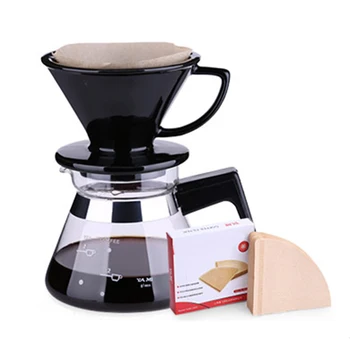 

Home Hand Made Coffee Pot Set Drip-Type Fine Mouth Pot Ceramic Filter Cup Handmade Coffee Appliance