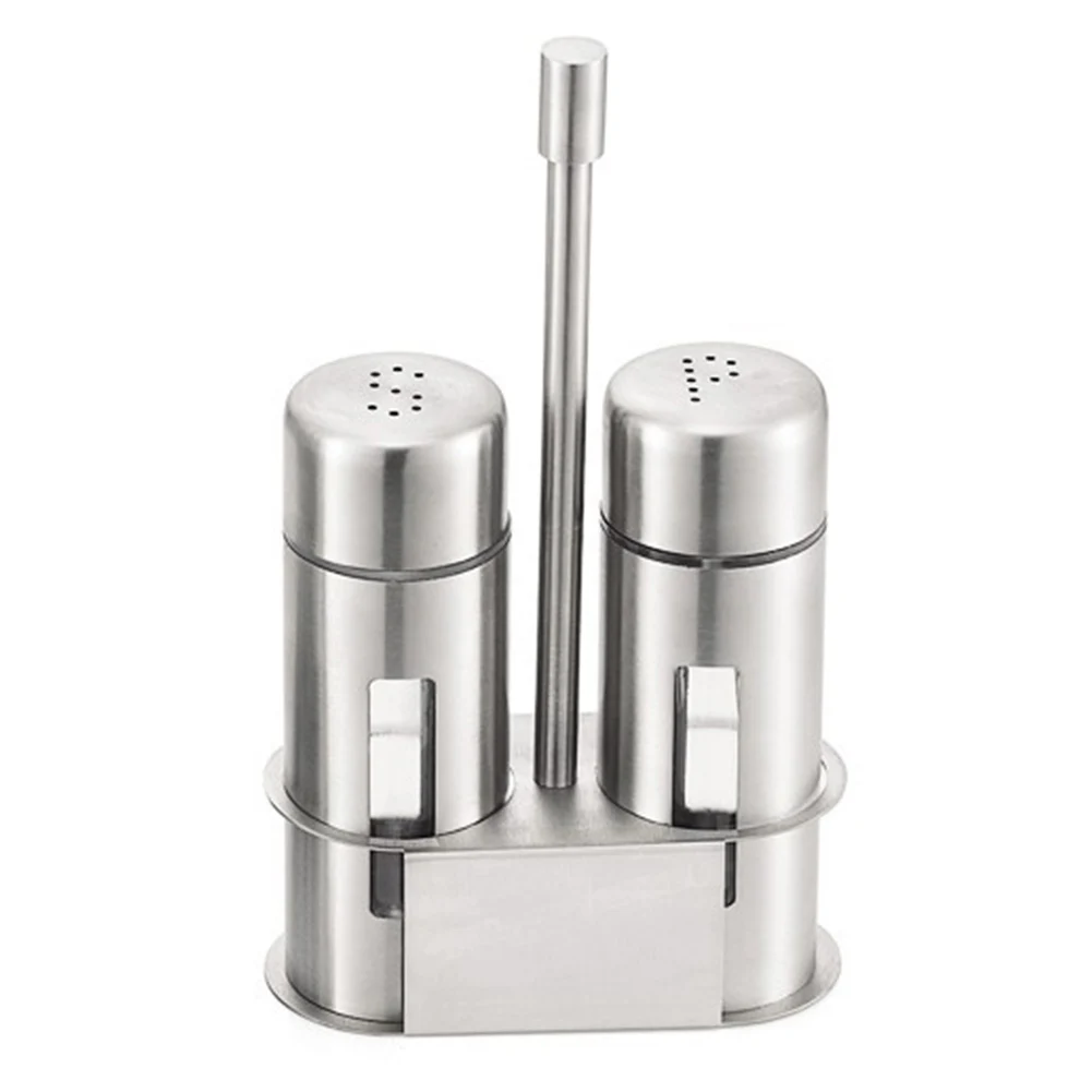 A Kitchen Tools Jar Storage Cooking Salt Pepper Seasoning Condiment Box Set Bottle Stainless Steel Spice Odor Free With Stand - Цвет: A