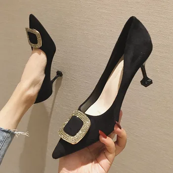 

Pointed Toe Buty Damskie Na Obcasie Sweet Fashion Chaussure Femme Concise Elegane Buckle Pointed Toe Buty Damskie Na Obcasie