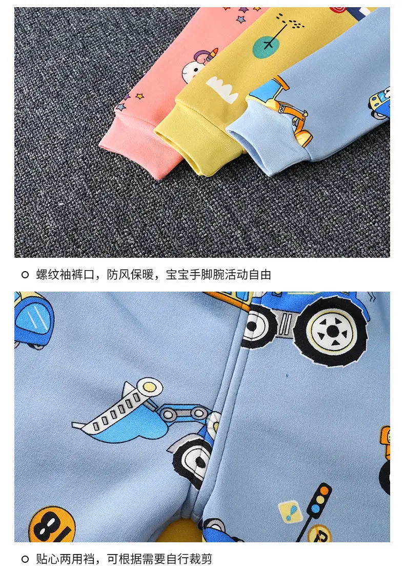 Boy Pajamas Winter Children Warm Underwear Suits Sleepwear Kids Clothes Tees Pants 2-pcs Set Thickened Cartoon Girl Plush Pyjama Sleepwear & Robes hot