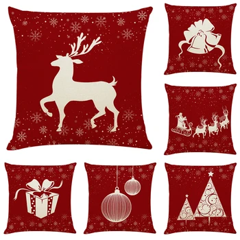 

Throw-Pillow-Cover Merry Christmas Painting Decorative Cushion Cover Bed Sofa Linen Pillowcase Home Decor Cover 45*45cm