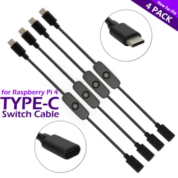 

Raspberry Pi 4 Cable Power Switch USB Type C Male to Female USB-C Extension Cable With ON/OFF Switch for Raspberry Pi 4B