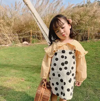 

2020 new girls dots dress spring cotton girls vest dresses 1-6 years HM416