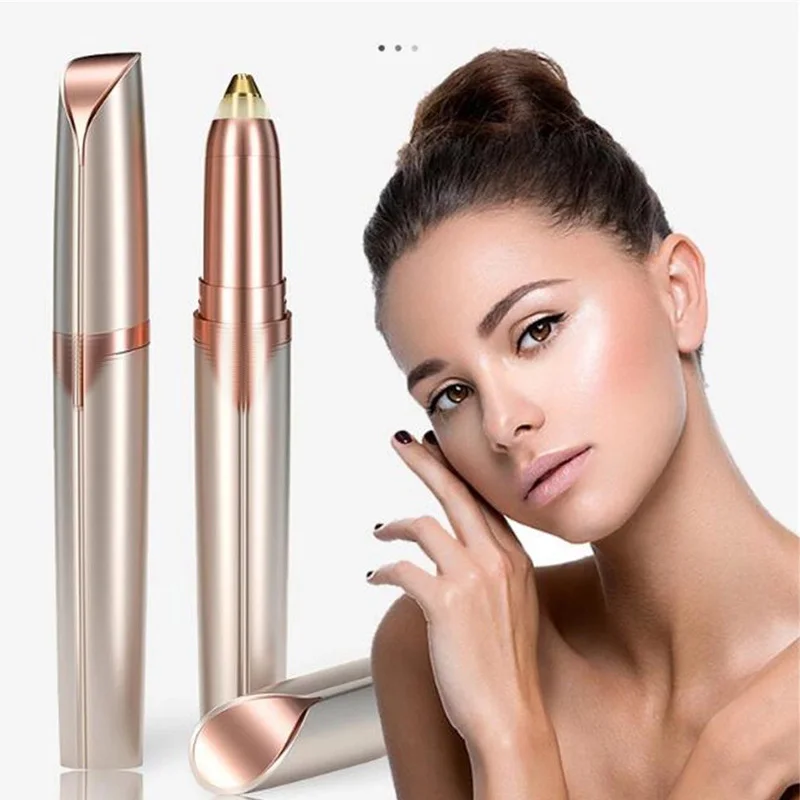 Eyebrow Trimmer pen Face Brows Hair Remover Epilator Lipstick Electric Shaver Painless Eye Brow Dropshipping | Красота и здоровье