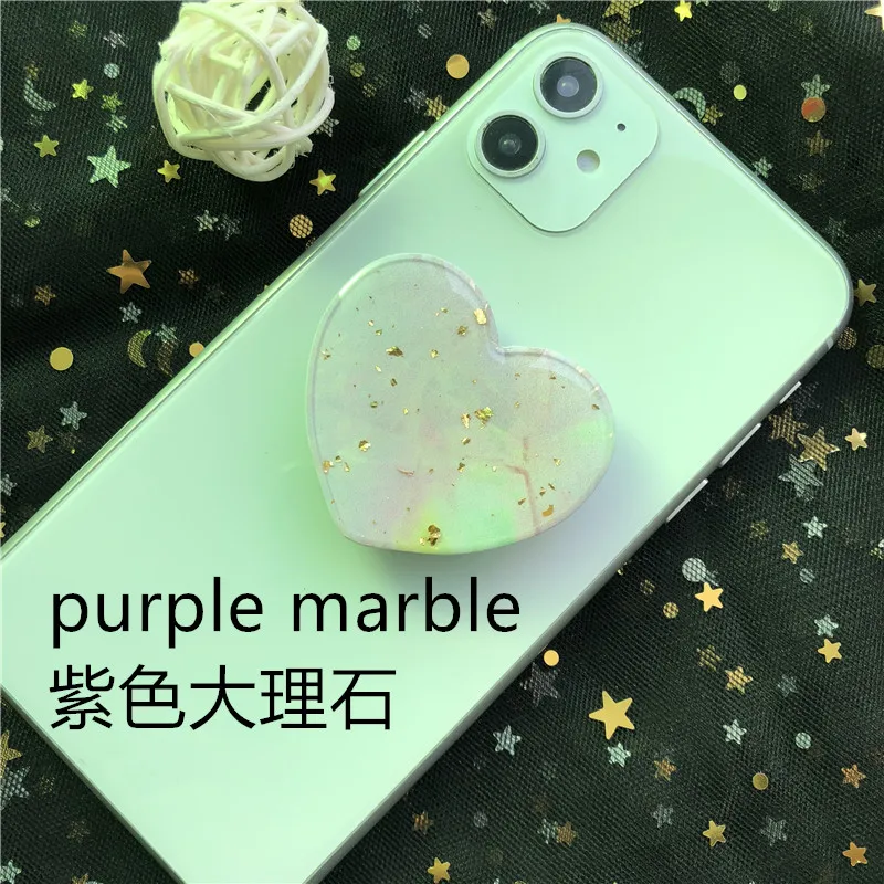 Подставка-держатель для телефона в форме сердца - Цвет: purple marble