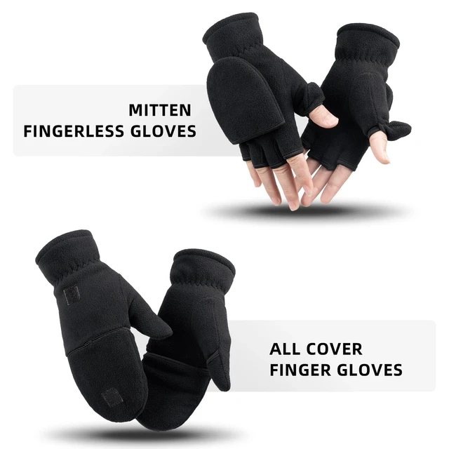 OZERO Winter Gloves Men's Fleece Gloves 3M Thinsulate Convertible