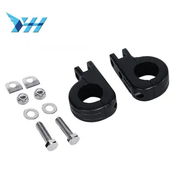 

Black Motorcycle Foot Rest Moto Foot Peg P-Clamp Mounting Kits case for Harley engine guards 1 1/4" 32mm Highway bar