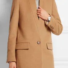 Solid Red Black Long Woolen Winter Coats Slim Warm Fashion Wool Coat and Jacket Casual Single Breasted Ladies Coats