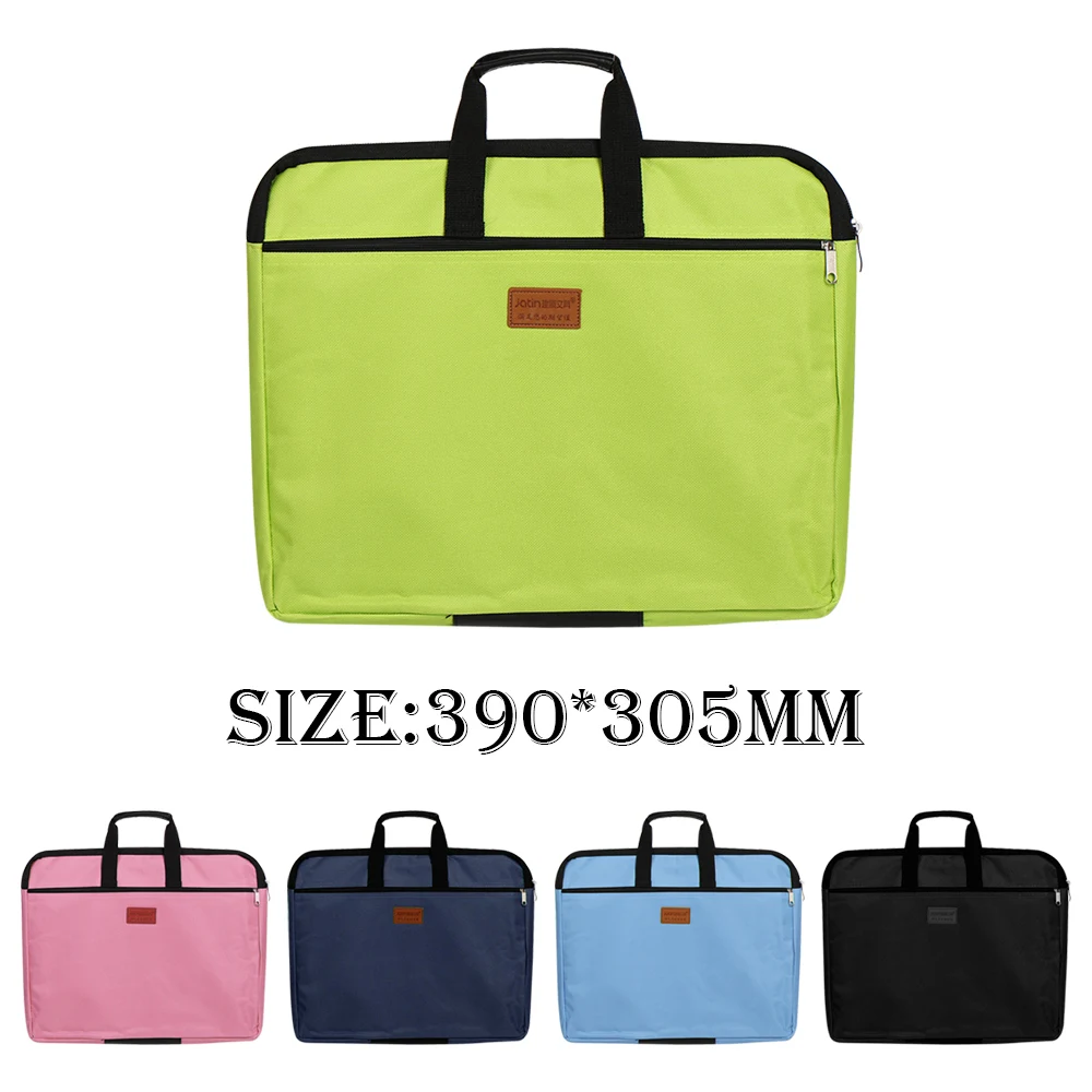 File Bag Office Folder Binder Folder 1PC Big Capacity Double Layers Book A4 File Folder Holder with Handle Zipper Waterproof Canvas Handbag Business Documents Bag