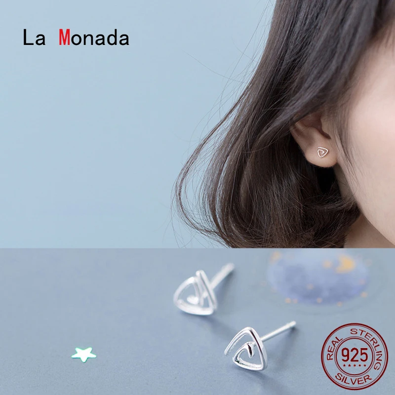 Женские Треугольные Серьги-гвоздики La Monada из серебра 925 пробы в