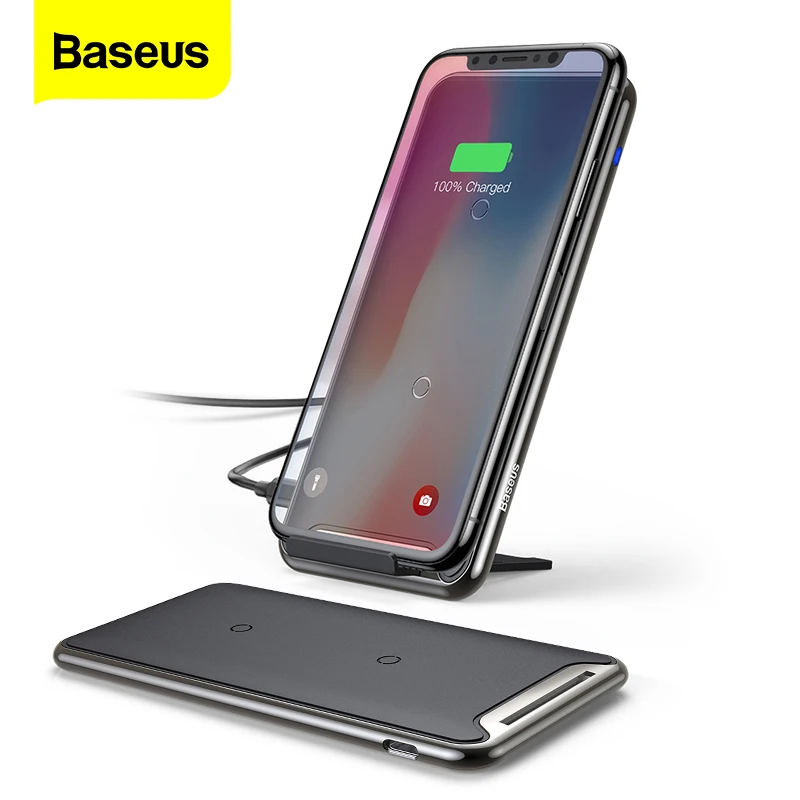 Baseus 10 Вт QI Беспроводное зарядное устройство для iPhone 11 Pro Xs Max Samsung S10 Xiaomi Mi 9 Быстрая