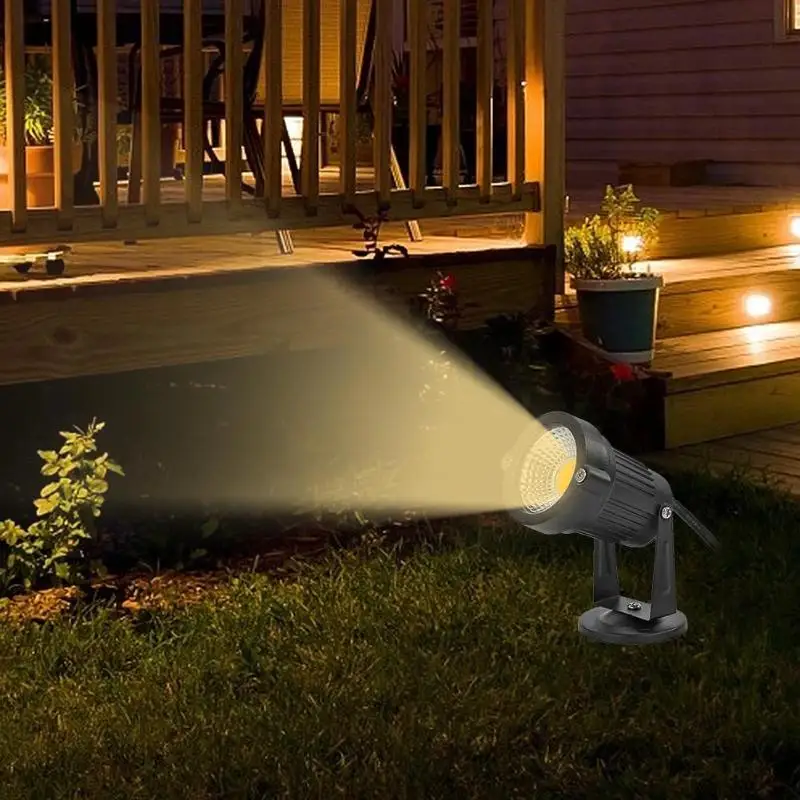 Стиль COB светодиодный садовый уличная газонная лампа садовый пейзаж Водонепроницаемый свет освещение для садовых дорожек прожектор