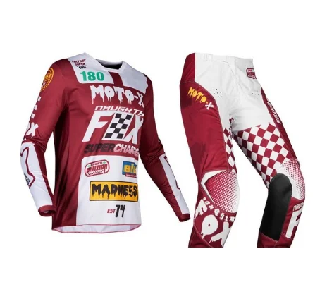 Racing MX 180 Czar gear JerseyV брюки мужские комбо Dirt Bike Внедорожный гоночный Мотокросс Cardinal Maroon защитный комплект - Цвет: Армейский зеленый