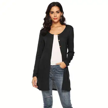

Women Fashion Casual Solid Front Button Long Sleeve Front Open button design Spring/Autumn Sweaters Cardigans