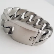 Старомодная шикарная Для Мужчин's Браслеты в стиле «хип-хоп» матовый КУБИНСКИЙ звено цепи 316L Нержавеющая сталь браслет мужской кожаный браслет, ювелирные изделия в качестве подарка 26/32 мм
